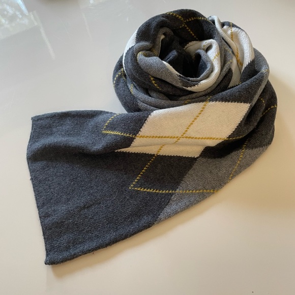 JACOB | Gray Argyle Oblong Scarf BNWOT - Picture 7 of 10